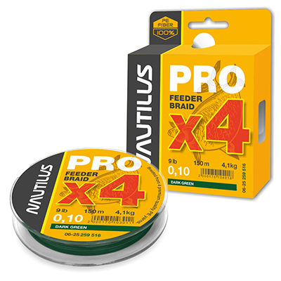 Шнур Nautilus Pro Feeder Braid Dark Green d-0.10 4.1кг 9lb 150м - купить по доступной цене Интернет-магазине Наутилус