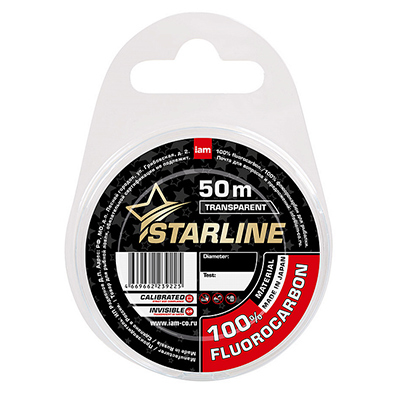 Леска флюорокарбон IAM STARLINE 100%  50m (transparent) d0.16 - купить по доступной цене Интернет-магазине Наутилус
