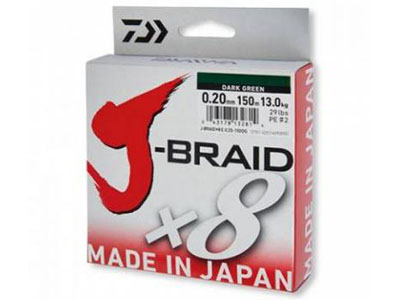 Шнур Daiwa J-Braid X8 Dark Green 0.06мм 9lb 150м - купить по доступной цене Интернет-магазине Наутилус