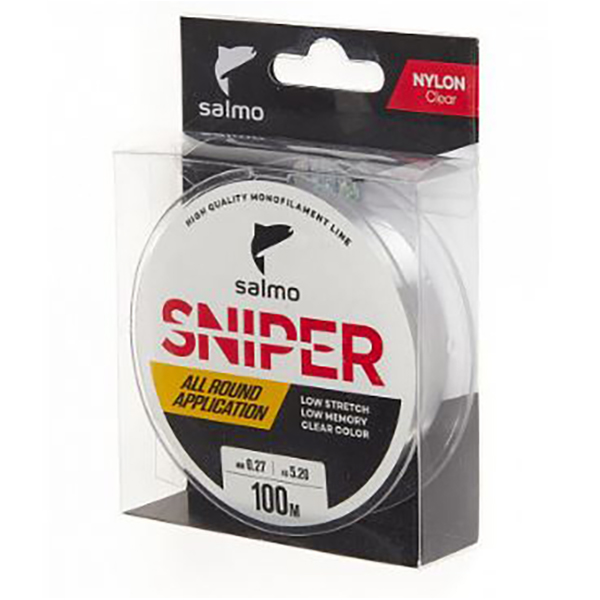Леска моно. Salmo Sniper Clear 100м 0.27мм - купить по доступной цене Интернет-магазине Наутилус