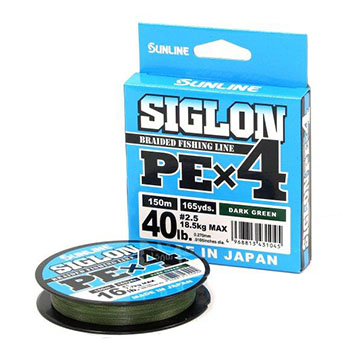 Шнур Sunline SIGLON PE X4  #0.5 3,3кг 150м dark green - купить по доступной цене Интернет-магазине Наутилус