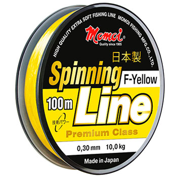 Леска Momoi Spinning Line F-Yellow 0.45мм 19.0кг 100м флуоресцентная