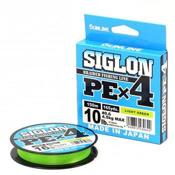 Шнур Sunline SIGLON PE  X4  #0.5 3,3кг 150м light green - купить по доступной цене Интернет-магазине Наутилус