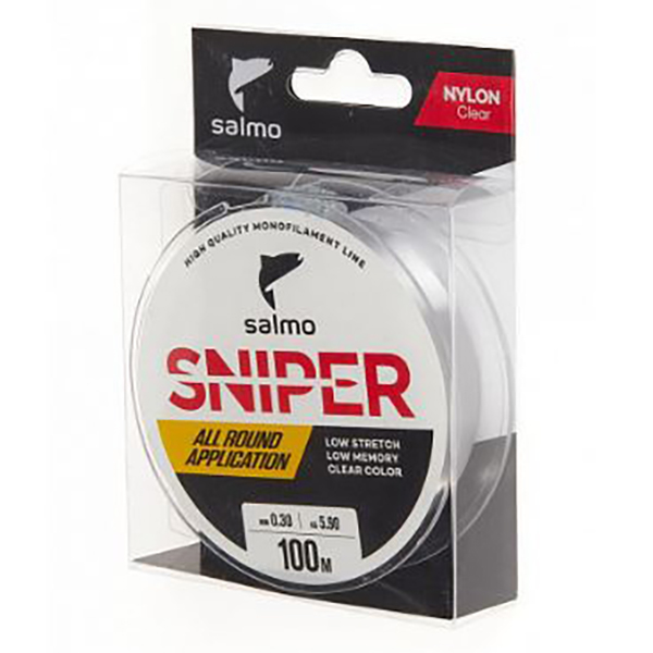 Леска моно. Salmo Sniper Clear 100м 0.30мм - купить по доступной цене Интернет-магазине Наутилус