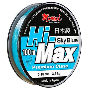 Леска Momoi Hi-Max Sky Blue 0.12мм 1.6кг 100м голубая - купить по доступной цене Интернет-магазине Наутилус