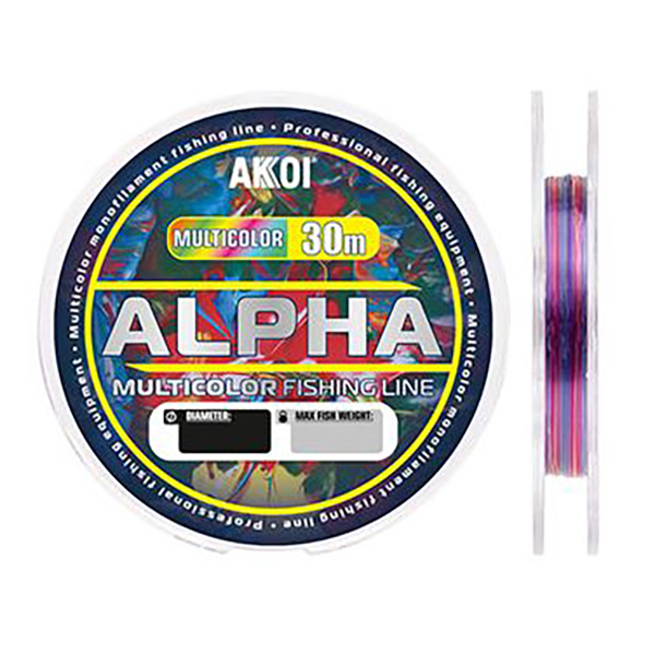 Леска AKKOI Alpha  0,09мм 30м мультиколор - купить по доступной цене Интернет-магазине Наутилус