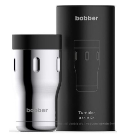 Термокружка Bobber Tumbler-350  0.35мл Tumbler-350/Glossy (серебристый/черный тубус) - купить по доступной цене Интернет-магазине Наутилус