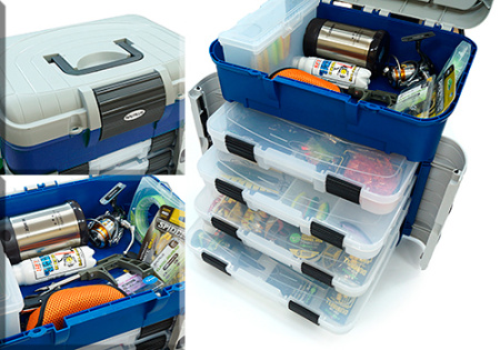 Ящик Nautilus 501 Super Tackle Box With Ergonomic Seat Blue-Grey - купить по доступной цене Интернет-магазине Наутилус
