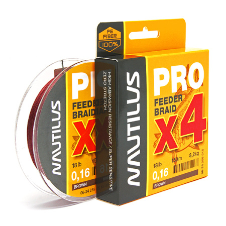 Шнур Nautilus Pro Feeder Braid Brown d-0.12 5.5кг 12lb 150м - купить по доступной цене Интернет-магазине Наутилус