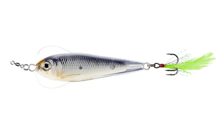 Блесна колеблющаяся LIVETARGET Flutter Shad Jigging Spoon 60SS-211 Glow/Black, 60мм, 21г - купить по доступной цене Интернет-магазине Наутилус