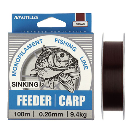 Леска  Nautilus Feeder Карп 0,28мм.,10,6кг, 100м.brown - купить по доступной цене Интернет-магазине Наутилус