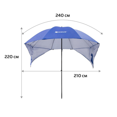 Зонт Nisus с ветрозащитой d-2,4м (19/22/210D) N-240-WР - купить по доступной цене Интернет-магазине Наутилус