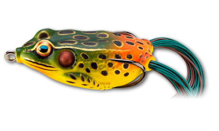 Мягкая приманка LIVETARGET Hollow Body Frog  55F-519 Emerald/Red, 55 мм, 18г, плавающая, поверхностная - купить по доступной цене Интернет-магазине Наутилус