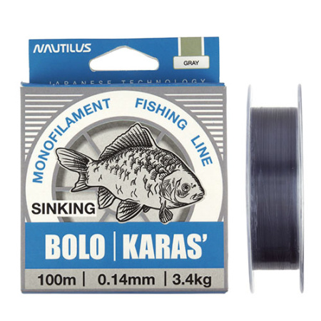 Леска  Nautilus Bolo карась 0,40мм.,17,1кг, 100м.gray - купить по доступной цене Интернет-магазине Наутилус