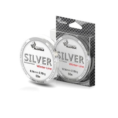 Леска  Allvega Silver 0.10мм 1.37кг 50м серебристая - купить по доступной цене Интернет-магазине Наутилус