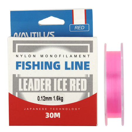 Леска  Nautilus Leader Ice 0,14мм.,2,2кг, 30м. red - купить по доступной цене Интернет-магазине Наутилус