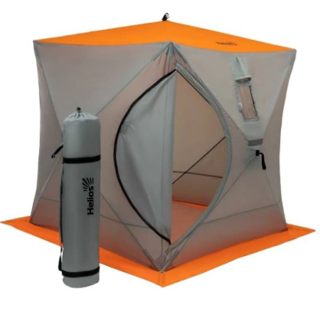 Палатка зимняя Helios Куб 1.8x1.8 orange lumi/gray  HS-ISC-1580OLG - купить по доступной цене Интернет-магазине Наутилус