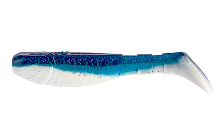 Виброхвост Helios Chubby 3,55/9 см Blue Sparkles & White  (HS-4-026) - купить по доступной цене Интернет-магазине Наутилус